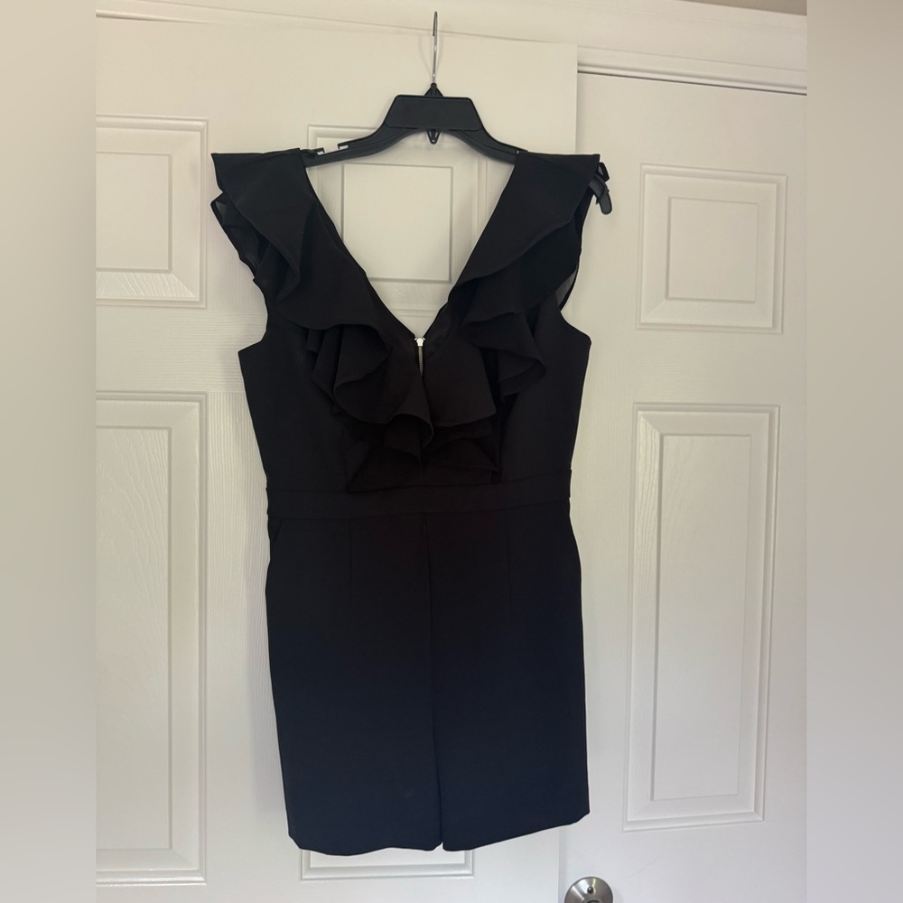 Bardot Black Ruffle Romper